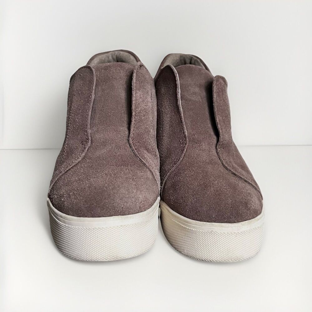 J/Slides NYC Womens Size 7.5M Suede Hidden Wedge Sneakers Taupe Slip On Platform - Picture 3 of 9